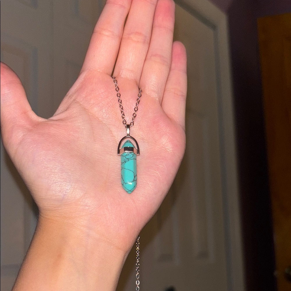 Handmade Turquoise howlite necklace💚💙